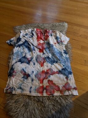GAP Women's Short Sleeve Tie-Dye Tee - Red & Blue